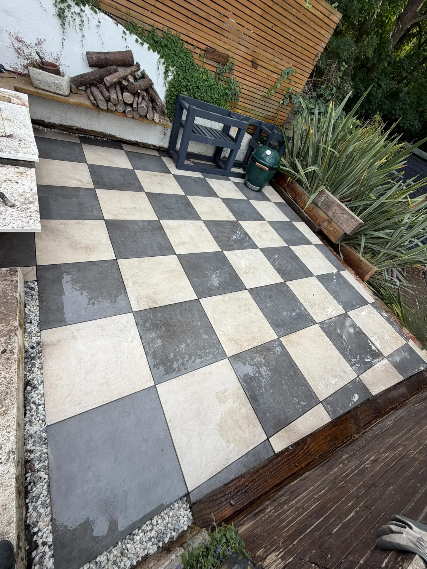 Completed porcelain patio in Plumstead
