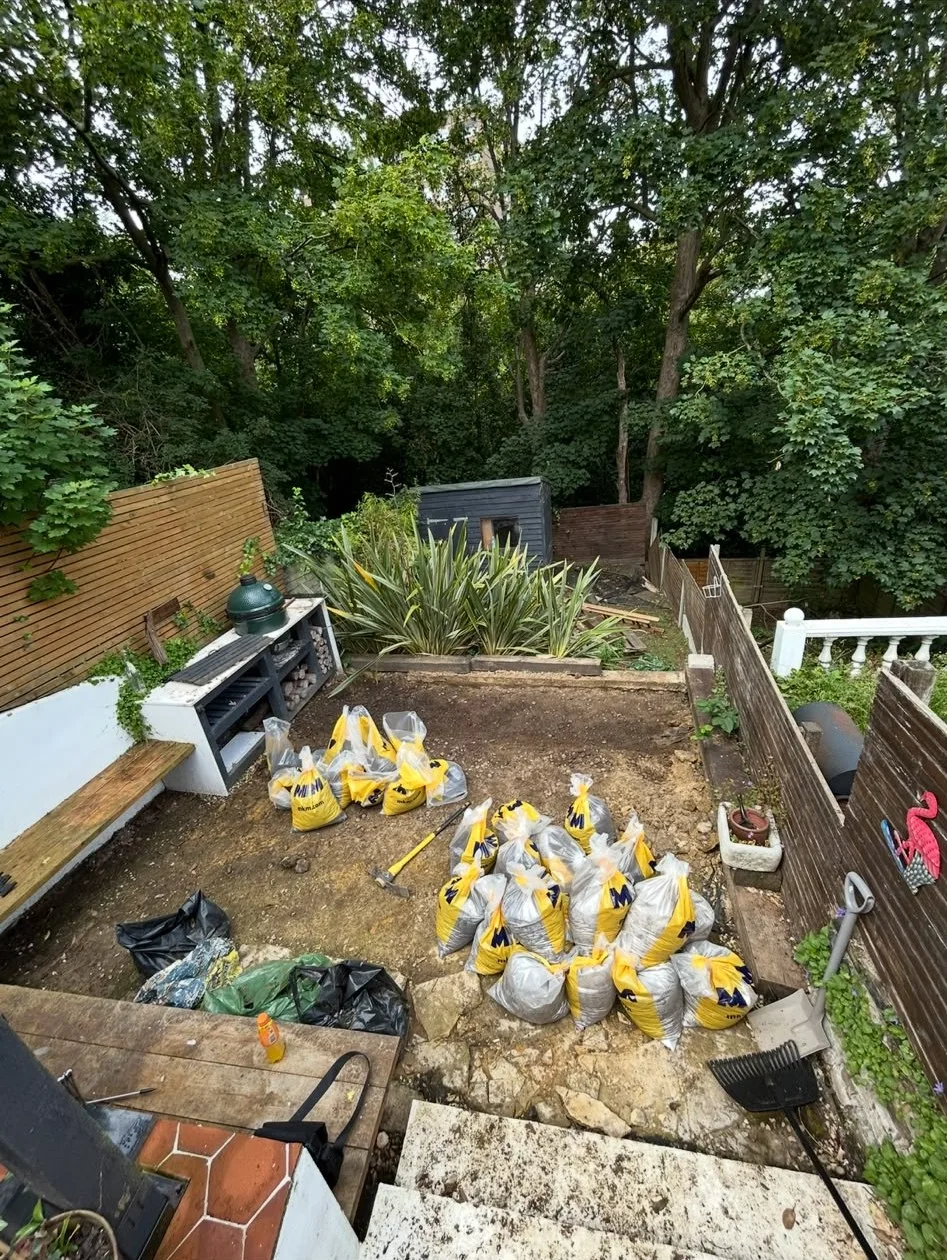 Groundworks preparation for patio